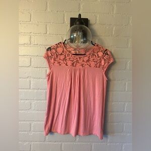 Floral Lace Coral Women's Top